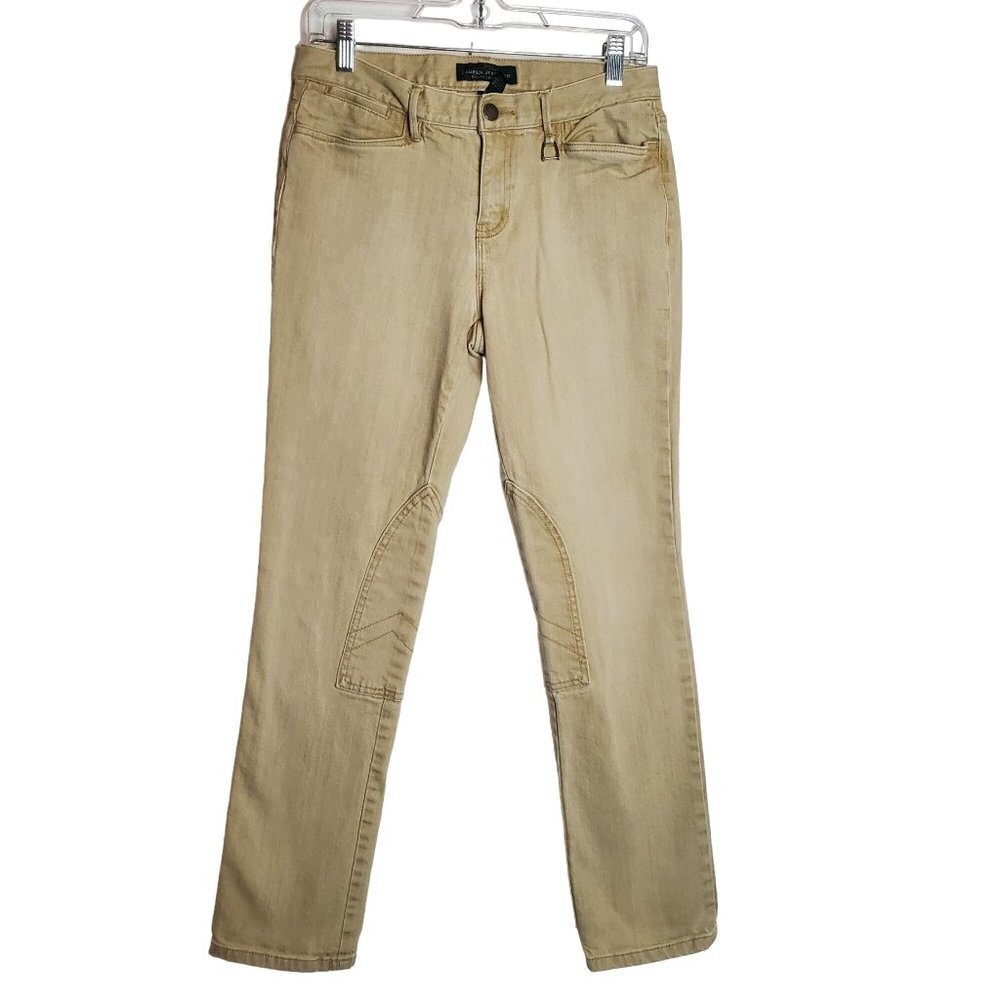 LAUREN Ralph Lauren 4 Tan Denim Riding Jeans Equestrian Cotton blend Knee‎ Patch